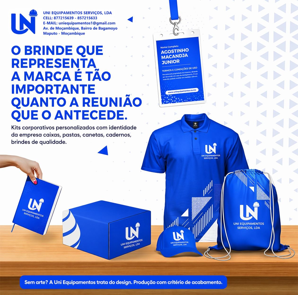 Brindes personalizados — material comercial UNI Equipamentos
