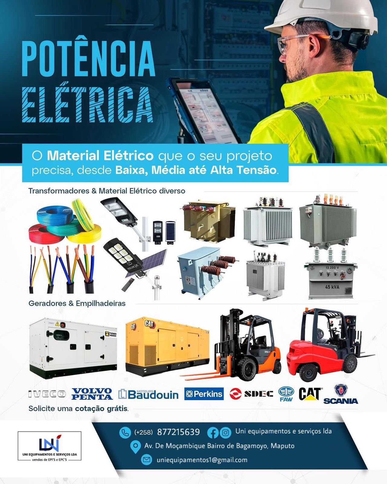 Material elétrico e energia — material comercial UNI Equipamentos